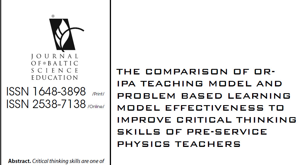 JURNAL - Meningkatkan Hasil Belajar Fisika Menggunakan Model Orientasi IPA (PBL Dan Multi Representasi) Pada Konsep Mekanika Di SMA