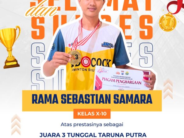 Juara 3 Tunggal Taruna Putra Kapolres Bondowoso Cup Se - Provinsi Jawa Timur